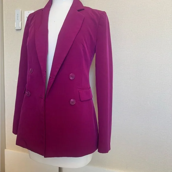Express Purple Double-Breasted Blazer - Picture 6 of 6
